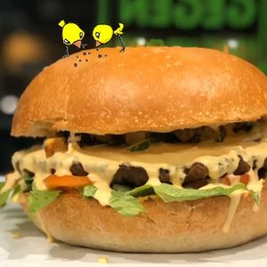 5lb burger  at Gegen in Los Angeles