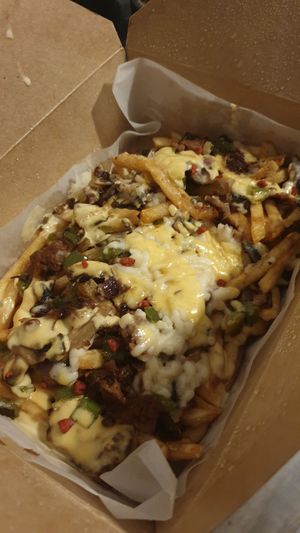 Loaded fries at Gegen in Los Angeles