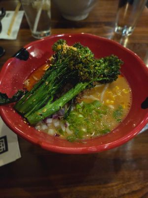 Flying vegan ramen at JINYA Ramen Bar in Washington