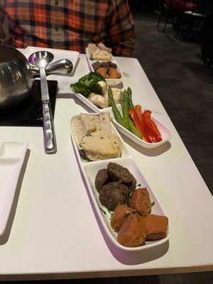 Broth fondue items   at The Melting Pot in King Of Prussia