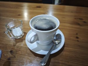 Americano coffee at Green Bean Vegetarian in Medan