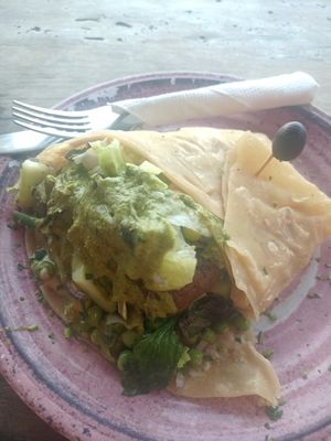 Falafel wrap at Mr Kahawa in Zanzibar