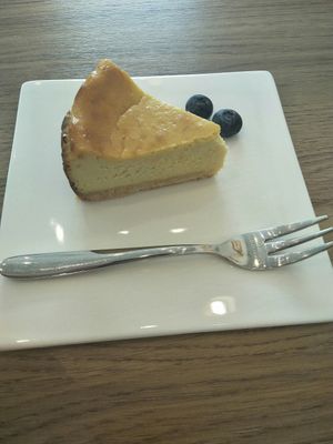 Vegan baked cheesecake. at Knowing Cafe in Shanghai