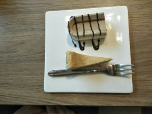 Coffee mousse & cheesecake. at Knowing Cafe in Shanghai