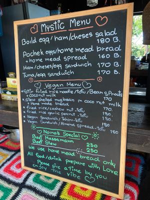 Menu May 2023 at Noina's Mystic Mountain Restaurant & Bungalows in Koh Samet