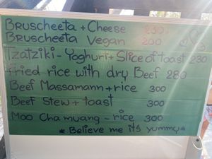 The vegan bruschetta is the only vegan item on here but it’s very good.  at Noina's Mystic Mountain Restaurant & Bungalows in Koh Samet