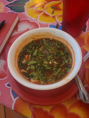 Dipping soup for tacos #Veganuary at El Ponce in Atlanta
