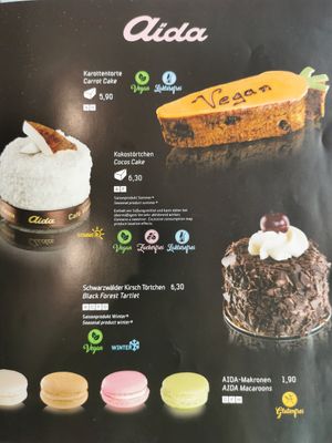 3 available vegan options at Aida in Vienna