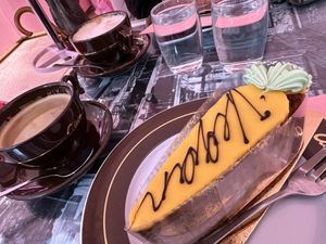 carrot cake (the only vegan item)  at Aida in Vienna