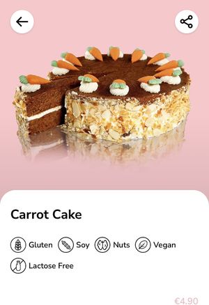 Only vegan option on the menuu  at Aida in Vienna