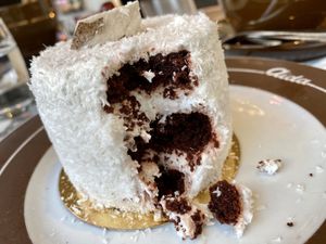 coconut cake at Aida in Vienna