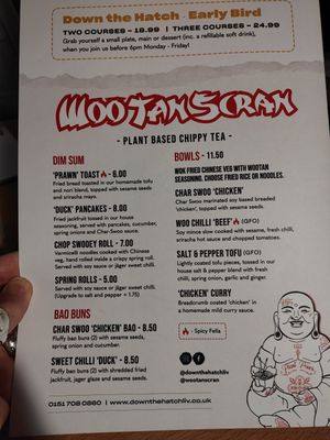 Dishes available to eat in at Down the Hatch at Woo Tan Scran - Cloud Kitchen in Liverpool