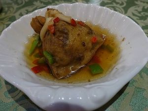 beancurd bag stuffed wuith mushrooms at Samadhi Art & Cafe in Xiamen