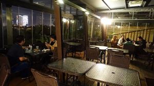 roof top sitting area (level 4） at Samadhi Art & Cafe in Xiamen
