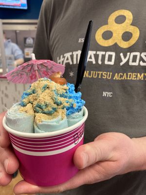 Blue lagoon at Ice Scraperz in Greensboro