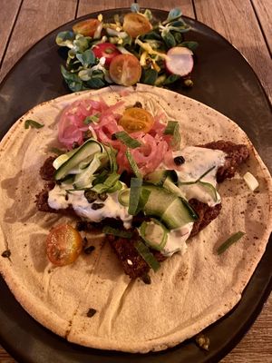 Flatbread with lamb kebab  at Pier 7 in Vlissingen