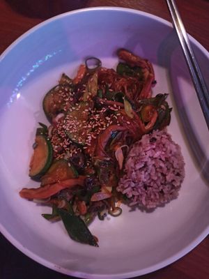 Japchae with rice at Yeonnam There 연남그곳  in Seoul