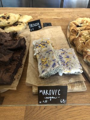 Clearly labeled vegan options   at Rebelbean Vlněna in Brno