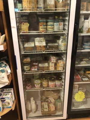 Fridge ft. some vegan goodies at Earth Foods in Bournemouth