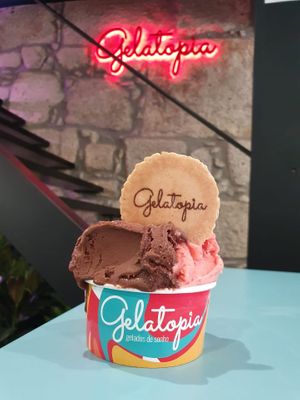 Traditional Chocolate&Strawberry Cup at Gelatopia in Porto