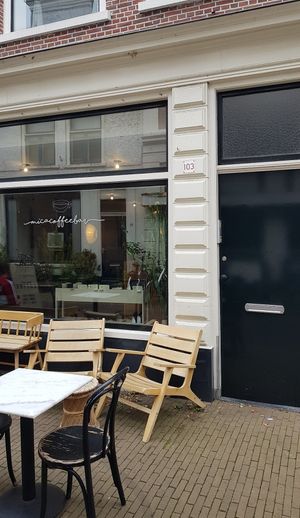 Outside at Mica Coffeebar in Haarlem