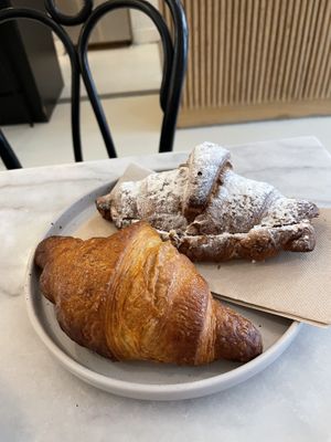 Vegan croissant and almond croissant  at Mica Coffeebar in Haarlem
