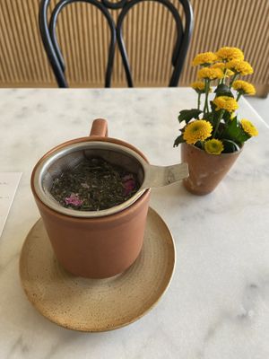 White paradise rose tea: mild and flowery taste  at Mica Coffeebar in Haarlem
