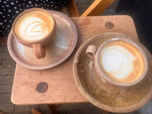 Mooie Vegan cappuccino   at Mica Coffeebar in Haarlem