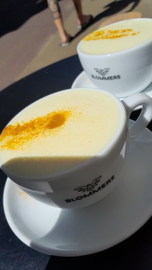 Golden latte at Mica Coffeebar in Haarlem