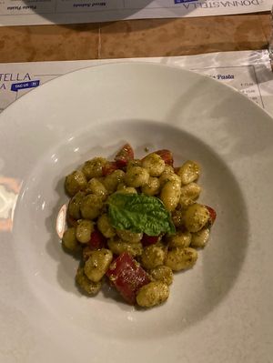 Same food different day: Vegan gnocchi with pesto   at Pizzeria Donna Stella in Amalfi
