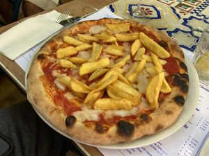 Pizza Margherita Patatine   at Pizzeria Donna Stella in Amalfi