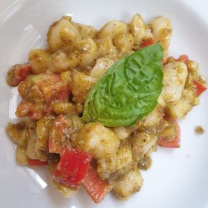 Vehan pesto gnocchi at Pizzeria Donna Stella in Amalfi