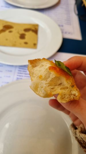 mini fried pizza ( like a savoury doughnut) at Pizzeria Donna Stella in Amalfi