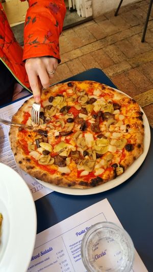 replaced the ham with aubergine :) at Pizzeria Donna Stella in Amalfi