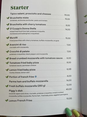 Menu  at Pizzeria Donna Stella in Amalfi