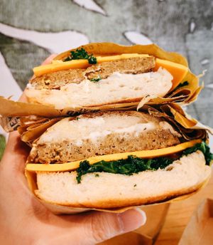 Beyond sausage muffin  at Green Common - Future Bar in Kowloon