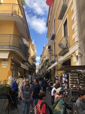 Raki is just ahead on the right down this cute alleyway in Sorrento city center. at Raki in Sorrento