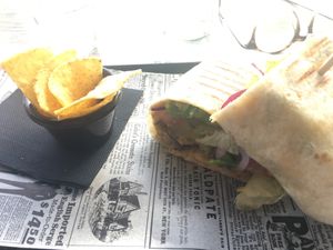 Wrap de falafel vegano at Lost World Restaurant in Lanzarote