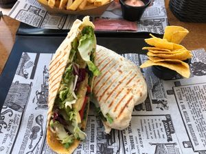 Vegan wrap  at Lost World Restaurant in Lanzarote