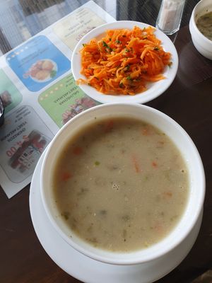 soup and salad at Maranatha in Quito