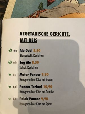 Menu at Mero Buddha Nepali Kitchen in Muenster