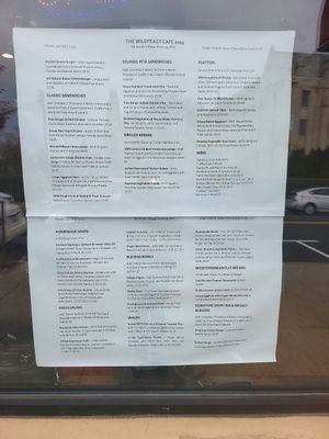 Menu at The Wild Feast Cafe in Rockville Centre