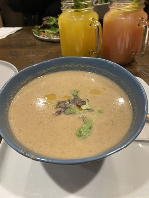 Mushroom truffled soup - hit the spot   at The Wild Feast Cafe in Rockville Centre