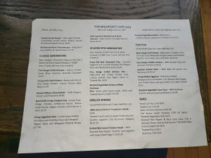 Menu at The Wild Feast Cafe in Rockville Centre