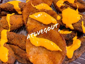 Fried green tomatoes and friend mushrooms   at Trend Urban Cafe in Stone Mountain