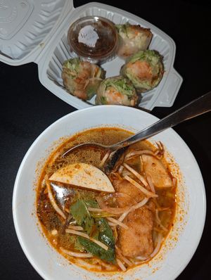 Spicy soup at Phosome in Toronto