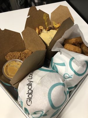 Older photo - it has since rebranded from globally local to oddburger but the food is the same.  at Odd Burger in Toronto