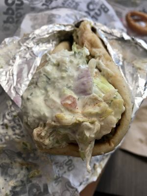 Vegan gyros wrap   at Odd Burger in Toronto