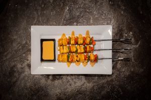 Satay Skewer
-
Tempe skewers with peanut sauce at VANA in Karo