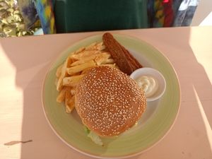 Happy Salmon burger at Plant Cafe in Cape Town